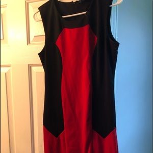 Small. Fitted, black and red dress. Small
